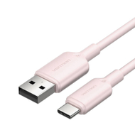 Kabllo USB Vention, USB A në USB C, 2m, 3A, rozë