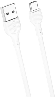 Kabull USB XO NB200, USB në USB C, 2m, 2.1A, i bardhë