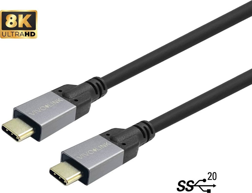 Kabllo USB Vivolink PROUSBCMM1, USB C në USB C, 1m, USB 3.2 Gen 2, e zezë