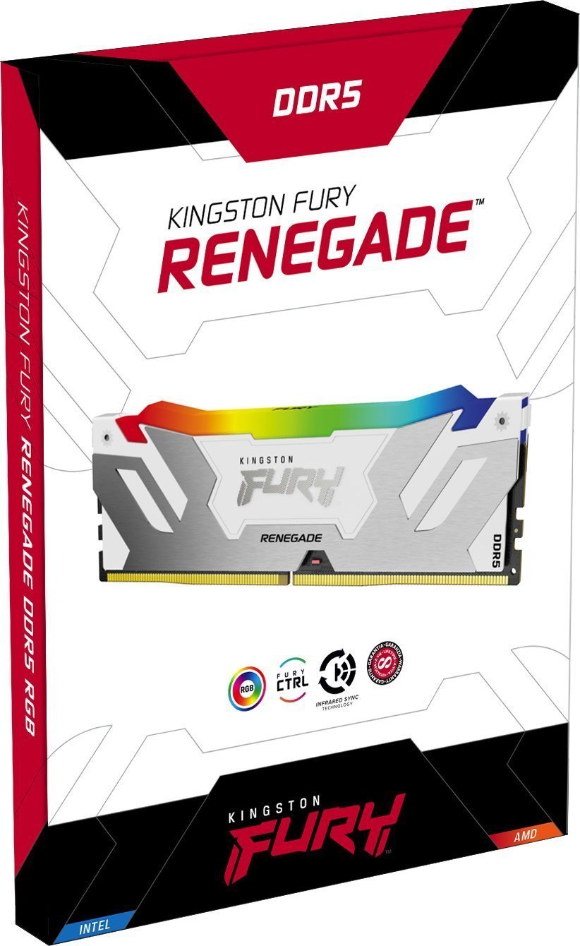 RAM Kingston FURY Renegade RGB 48GB, DDR5 8400MHz, C40, e bardhë