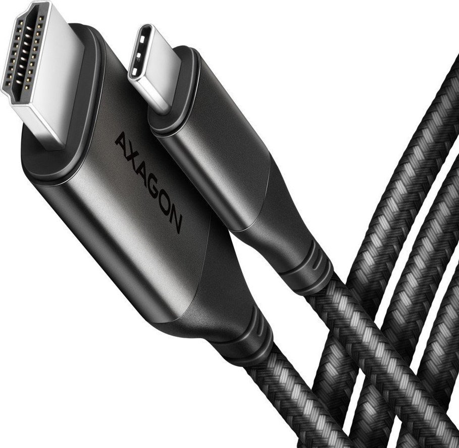Kabëll Axagon RVC-HI2MC USB C në HDMI, 1.8m, 4K 60Hz, i zi