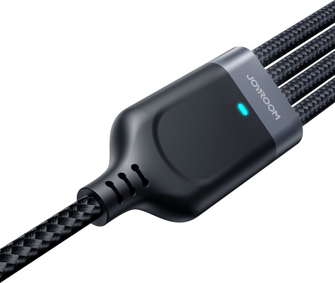 Kabllo USB Joyroom 4in1 JR FC1A1, 1.2m, USB A në Lightning 2x USB C Micro USB, gri