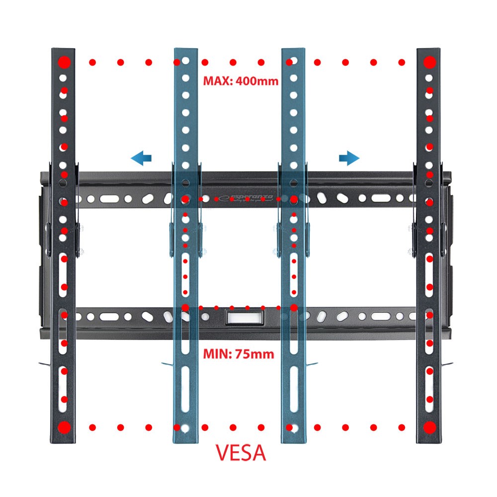 Ѕидна држачка за телевизор ESPERANZA ERW014, 26-70\", 30kg, VESA 400x400, црна