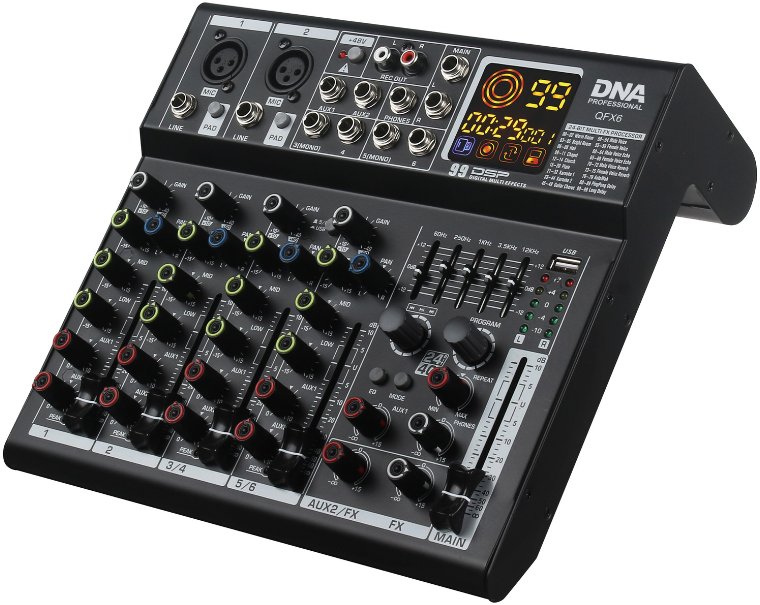 Mikser audio DNA QFX6, 6 kanale, Bluetooth, i zi