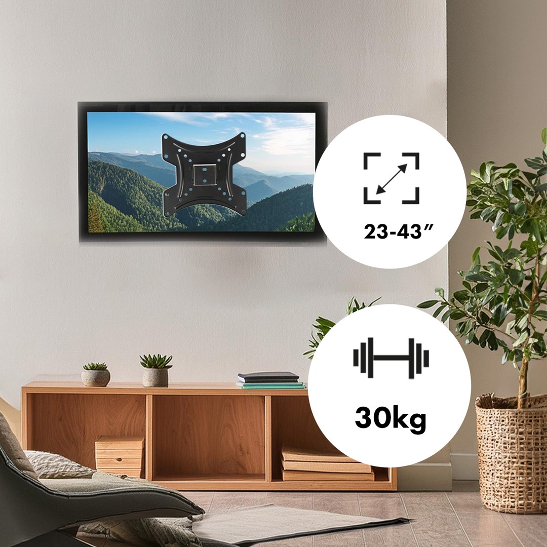Mbajtëse muri për TV Maclean MC-414, VESA 200x200, 23-43", 30kg