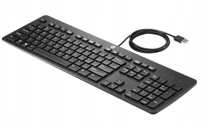 Tastierë HP USB Business Slim Keyboard, me kabllo USB, dizajn i hollë, e zezë