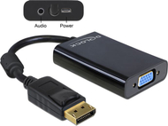 Адаптер Delock DisplayPort до D-Sub (VGA) + Jack 3,5 мм, црн