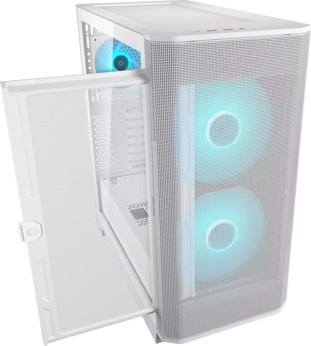 Kuti PC Cougar CGR-5YA6W-RGB, ATX E-ATX, xham i temperuar, e bardhë