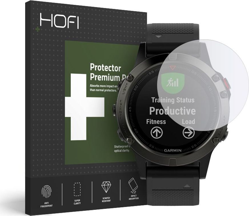 Mbrojtës ekrani Hofi Glass Pro+, Garmin Fenix 5 6 6 Pro 22mm, xham i fortë