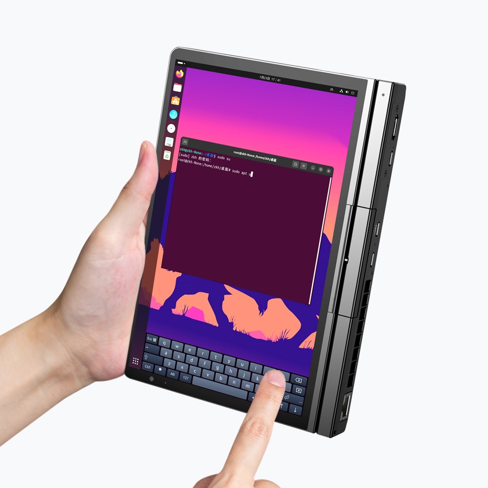 Laptop mini GPD Pocket 4, 8" WQXGA, Ryzen 7 8840U, Touchscreen, 144Hz IPS, 16GB, SSD 1TB, Radeon 780M 3GB, i hirtë