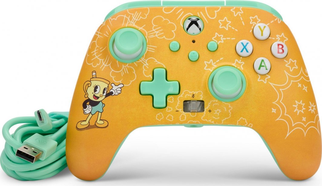 Kontroller PowerA Xbox Enhanced Cuphead, me kabllo, i verdhë