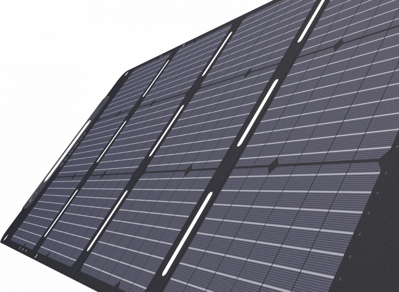 Panel diellor Segway SP100 për Cube, palosshëm, efikasitet i lartë, i zi