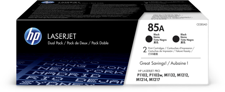 Set dopio tonerësh HP CE285AD, të zi