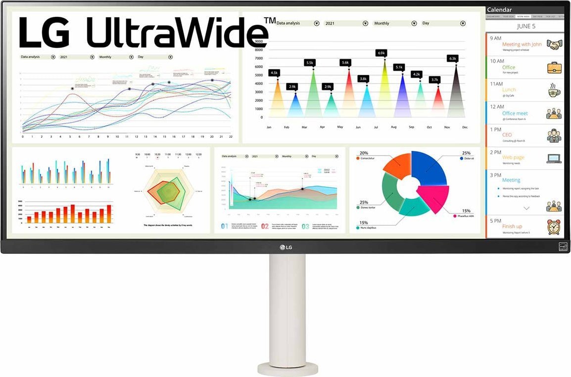 Monitor LG 34WQ68X-W UltraWide, 34", 2560 x 1080, i bardhë