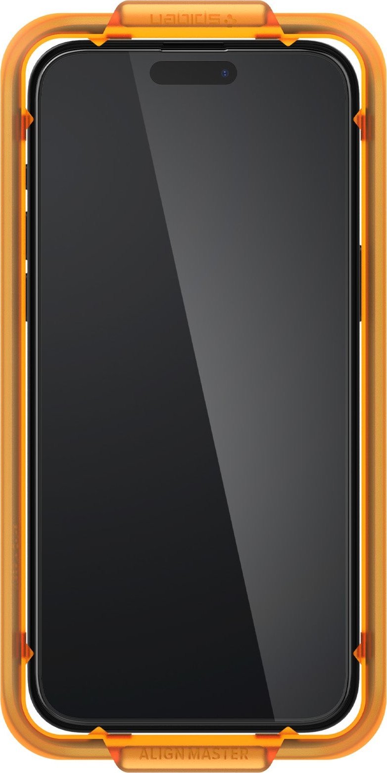 Заштита за екран Spigen Glass tR AlignMaster, 2 парчиња, за iPhone 15 Plus, транспарентна
