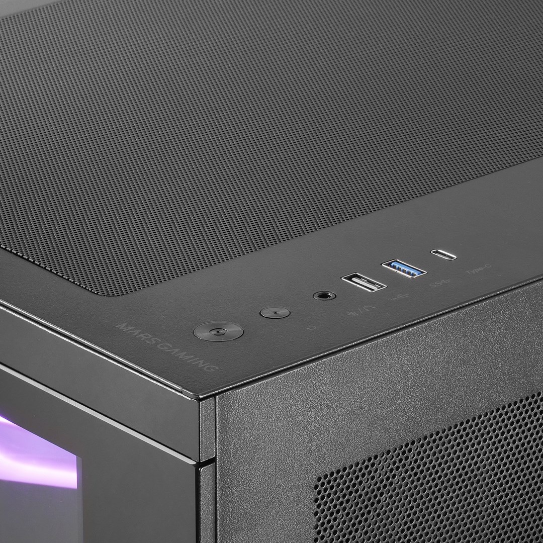Kullë PC Mars Gaming MC3TCORELCDM, Mini Tower, xham i temperuar, ekran IPS, e zezë