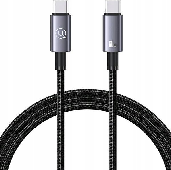 Kabllo USB Usams US-SJ661, USB C në USB C, 1.2m, 60W, USB 3.2 Gen 1, çelik