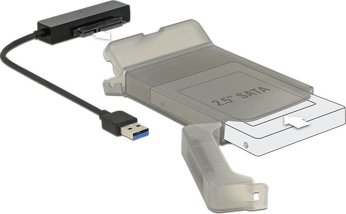 Kuti eksterne për disk 2.5" Delock 62742, USB 3.0, SATA 6 Gb/s, e zezë