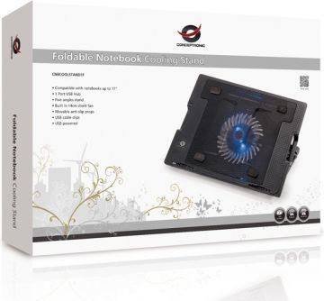 Mbështetëse ftohëse Conceptronic 43,2 cm (17 ") (CNBCOOLSTAND1F), e zezë