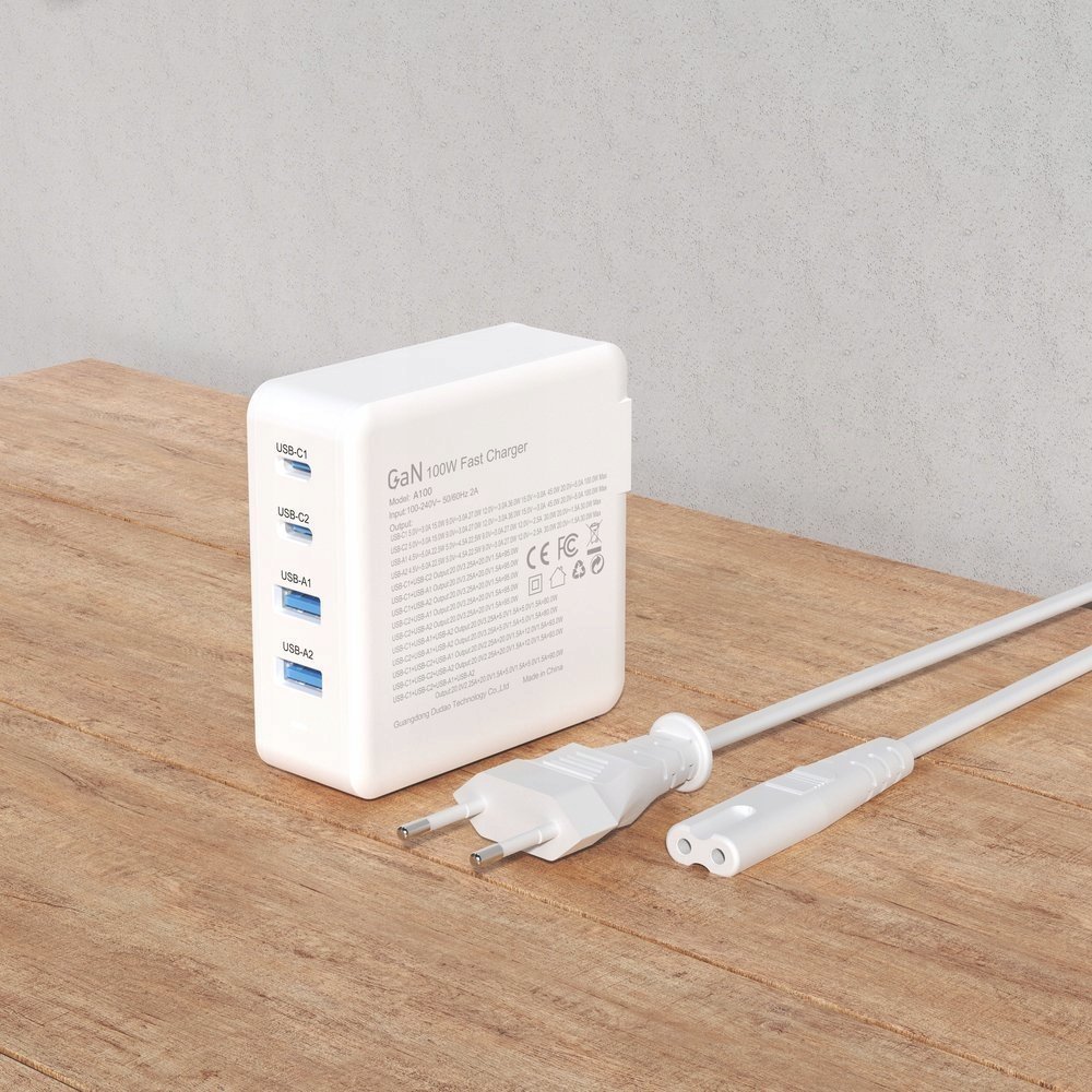 Karikues Dudao GaN, 100W A100EU, i bardhë