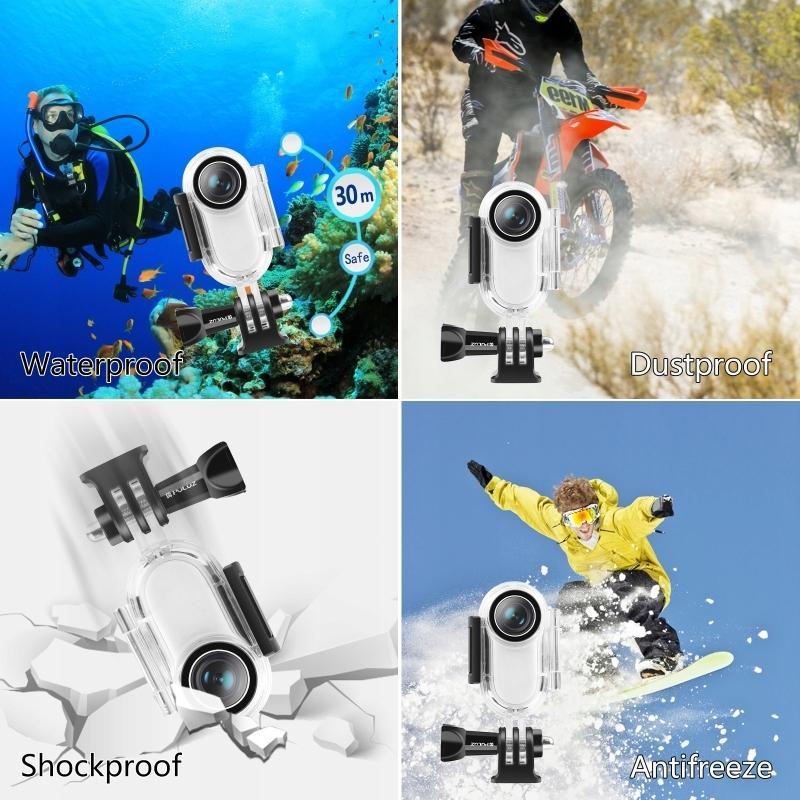 Strehë nënujore Puluz PU556T për Insta360 GO 2, 30m, transparente