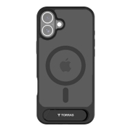 Mbrojtëse telefoni Torras Pstand Series për iPhone 16 Plus, me magnet, me stendë, e zezë
