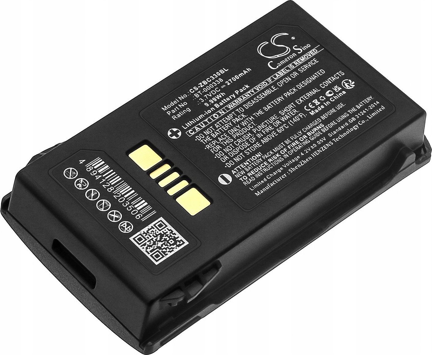Bateri Cameron Sino për Zebra MC33 MC3300, 2700mAh, Li ion, e zezë