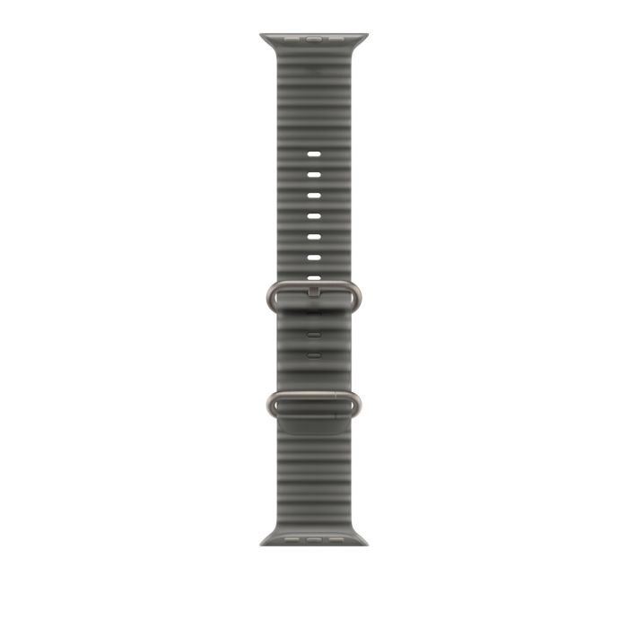 Apple Watch 49mm Translucent Black Ocean Band, Natural Titanium Finish