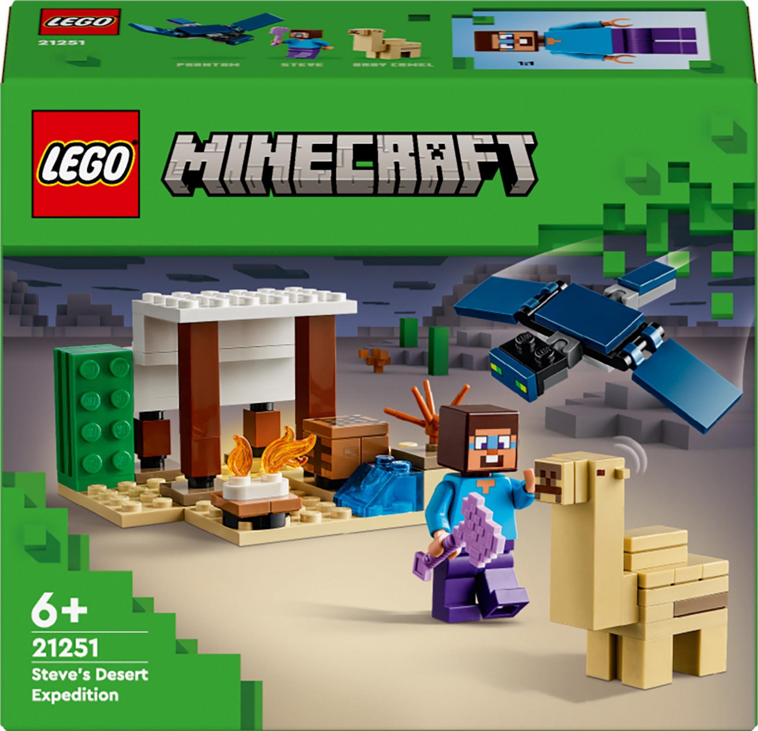 Lodër ndërtimi LEGO Minecraft Steve Desert Expedition 21251, për fëmijë 6+, shumëngjyrëshe
