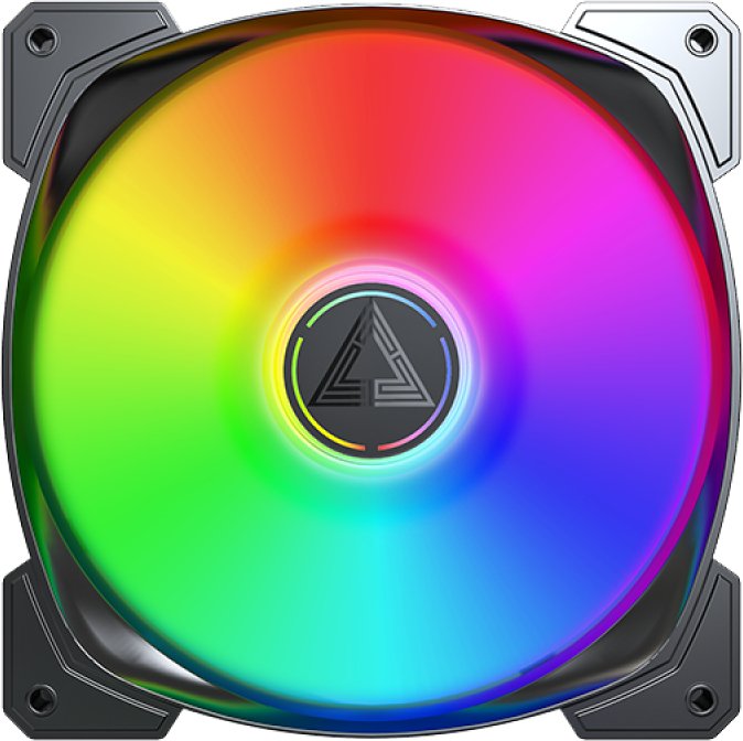 Ventilator kasë Montech HP140 ARGB, 140mm, ndriçim ARGB, i zi