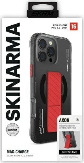 Mbulesë telefoni Skinarma Axon për iPhone 16 Pro, magnetike, me mbajtëse stand, e zezë