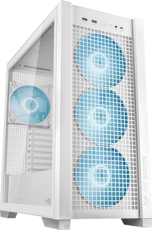 Kasë Asus TUF Gaming GT302 TG ARGB, e bardhë, Midi Tower