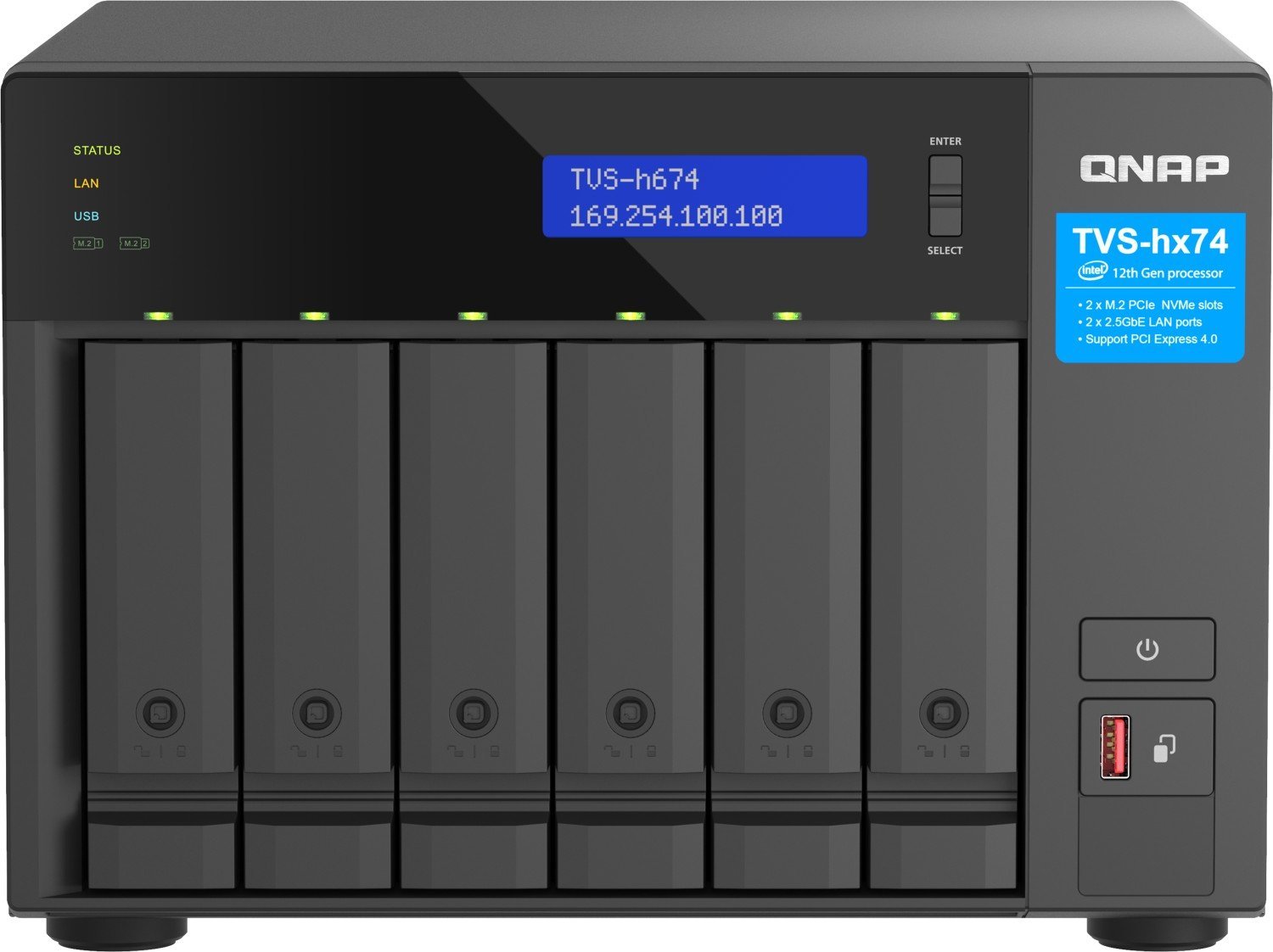 Server NAS Qnap TVS-h674, Intel Core i5, 32GB RAM, gri