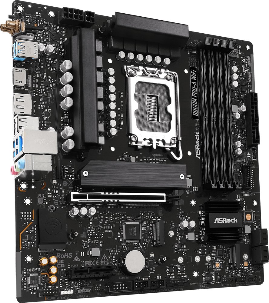 Pllakë amë Asrock B860M Pro-a WiFi, Intel B860, DDR5, Micro ATX 4
