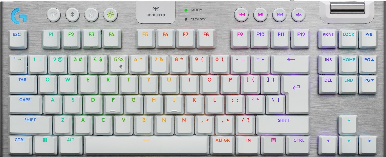 Tastierë gaming Logitech G915 X TKL Wireless, mekanike, RGB, e bardhë
