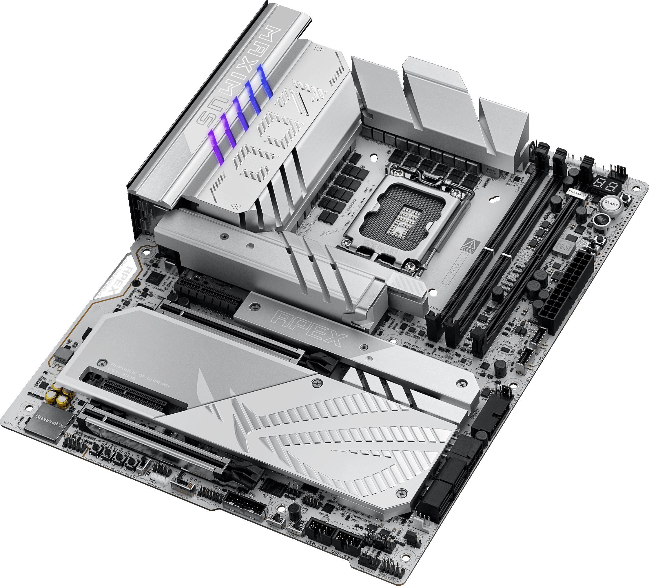 Pllakë amë ASUS ROG Maximus Z890 Apex, Intel LGA 1851, DDR5, argjendtë