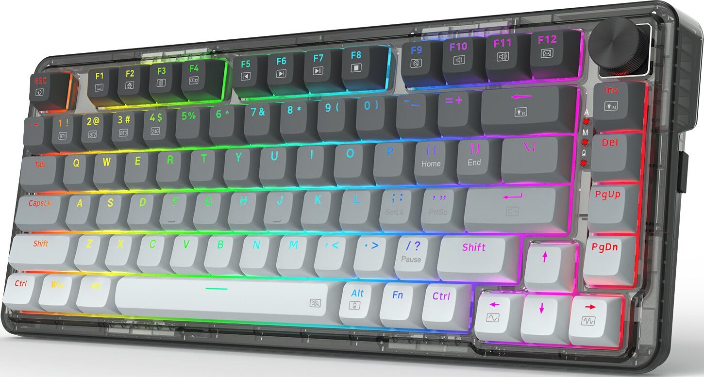 Tastierë mekanike gaming Redragon Ucal Pro, 75%, RGB, gri