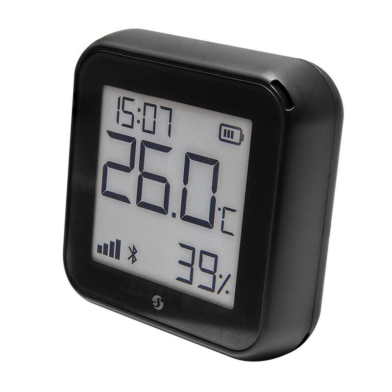 Sensor temperature dhe lagështie Shelly Plus H&T Gen.3, Wi‑Fi, Bluetooth, i zi mat