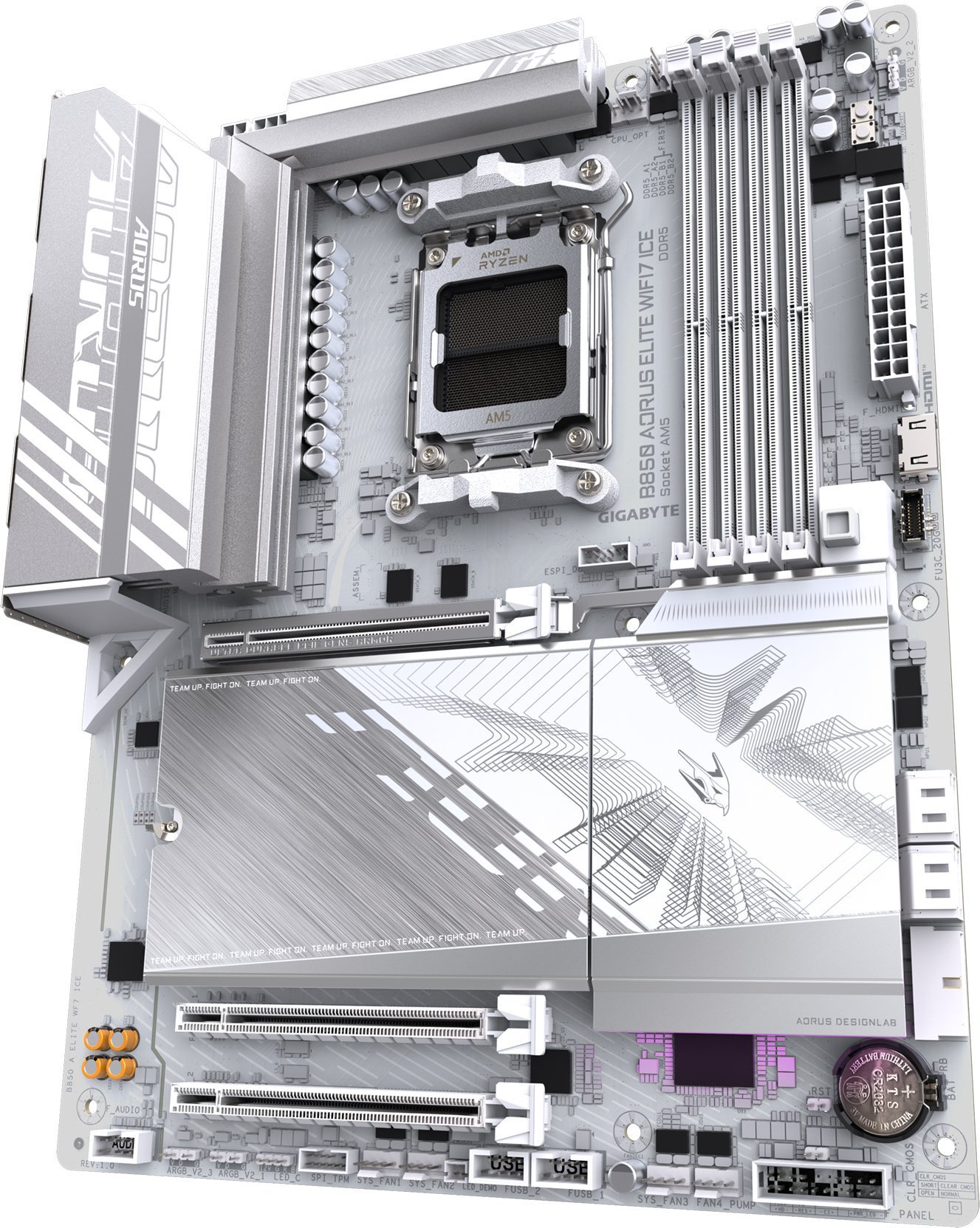 Pllakë amë GIGABYTE B850 AORUS ELITE WIFI7 ICE, DDR5 deri 8200MHz, PCIe 5.0, e bardhë