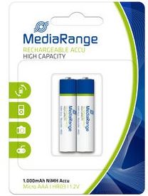 Bateri e rikarikueshme MediaRange, AAA / R03, 1000mAh, 2 copë