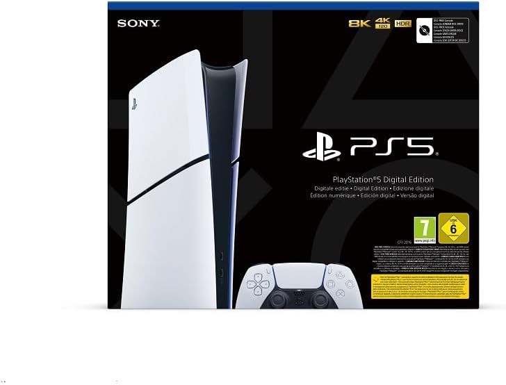 Konzolë Sony PlayStation 5 Digital Slim Edition 1TB SSD Wi-Fi, e zezë/ bardhë