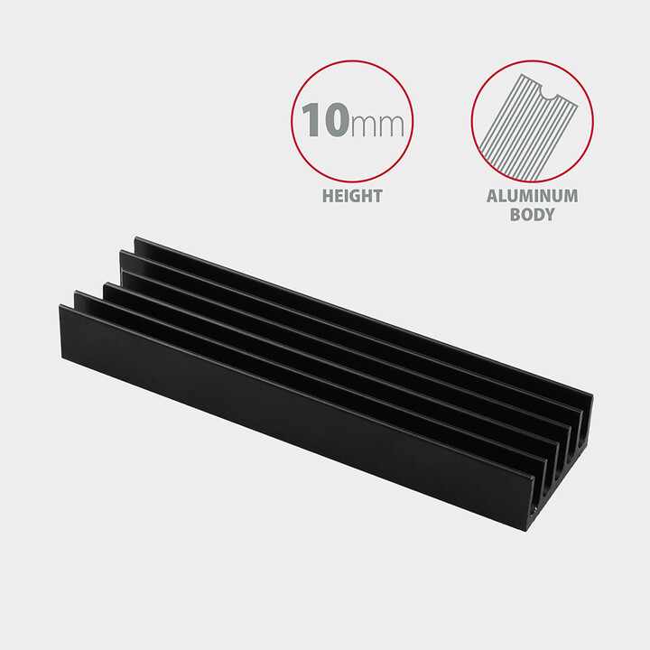 [OUTLET] Ftohës pasiv AXAGON CLR-M2L10, për SSD M.2 2280, 10mm