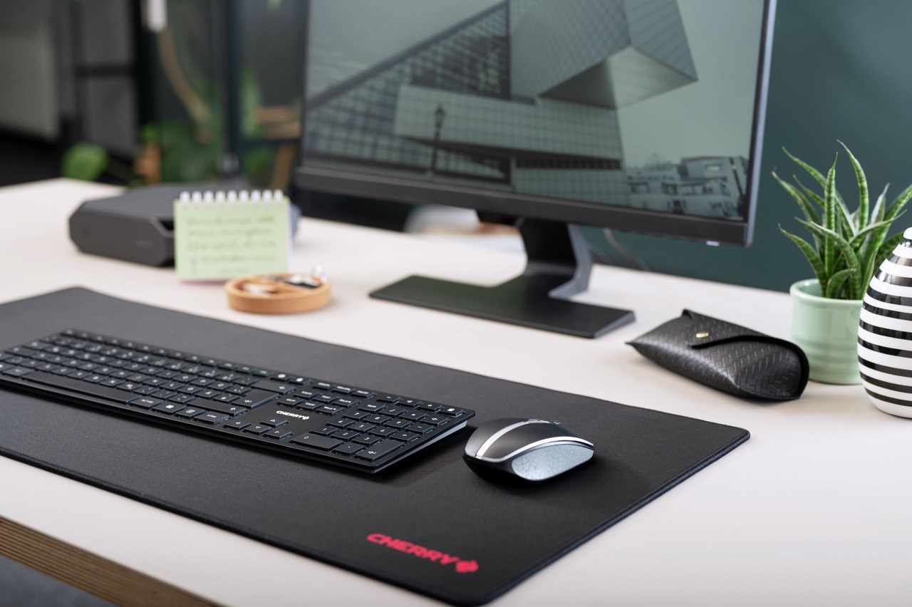 Tastierë CHERRY KW 9100 SLIM, Pa kabllo, QWERTZ, e zezë/e argjendtë