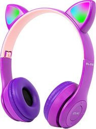 Kufje me bluetooth 32-827, BT 5.0, LED, me veshë mace, vjollcë