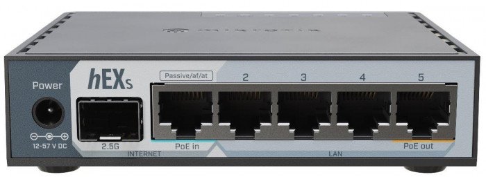 Ruter me tela Mikrotik hEX S E60IUGS, 5x Gigabit Ethernet, SFP 2.5Gbps, i zi
