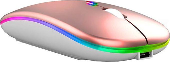 Maus wireless AK211C, RGB, Bluetooth 2.4GHz, rose gold