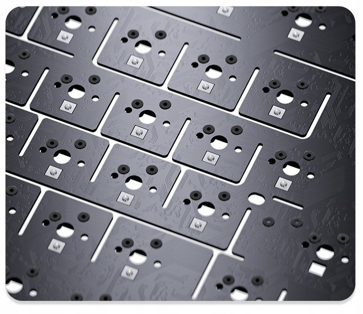 Tastierë mekanike AJAZZ AK820 Pro, tri-mode, RGB, e bardhë lejla blu