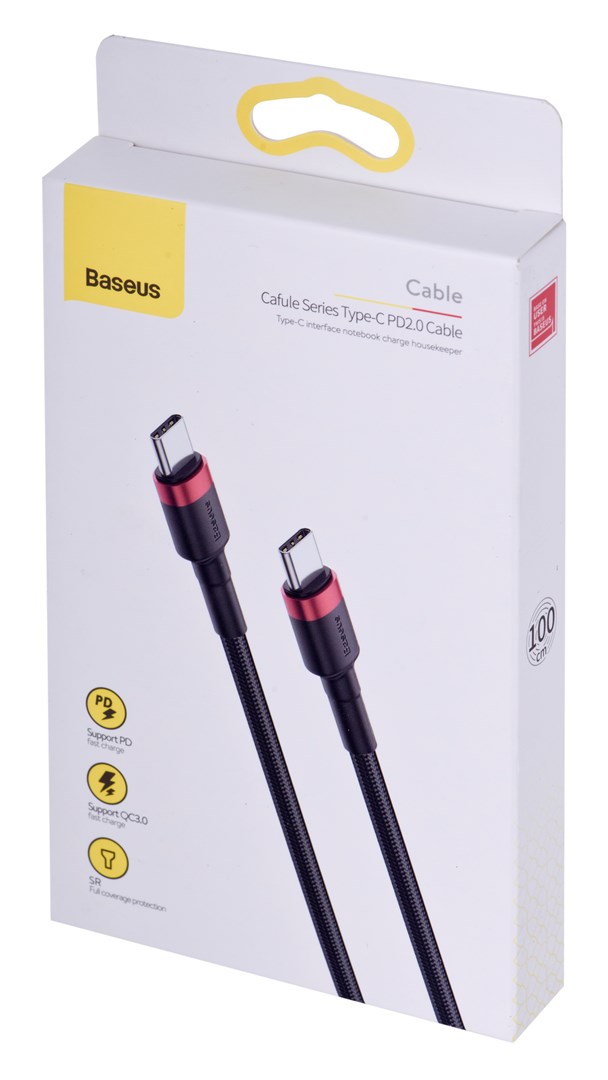 Kabllo Baseus, USB C / USB C, 1 m, e zezë