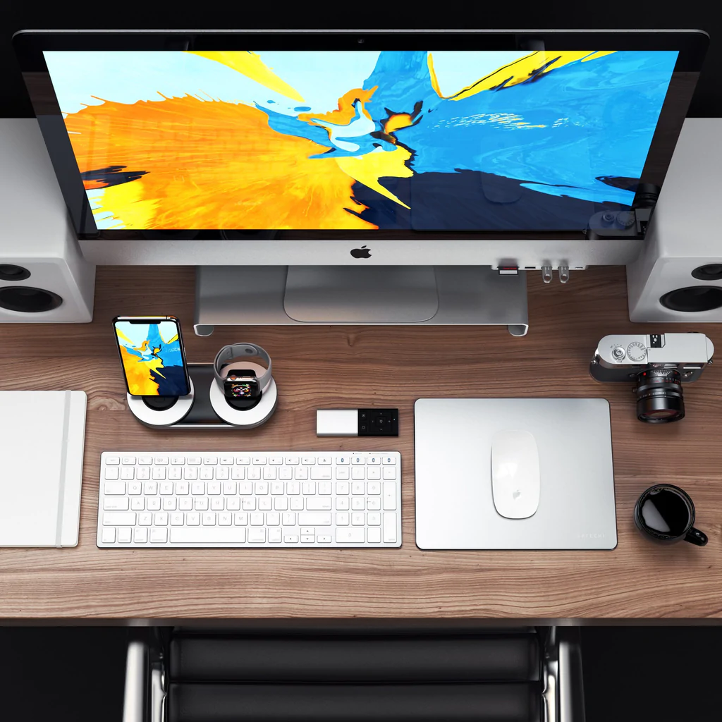 USB Hub Satechi USB-C Clamp Pro, i argjendtë