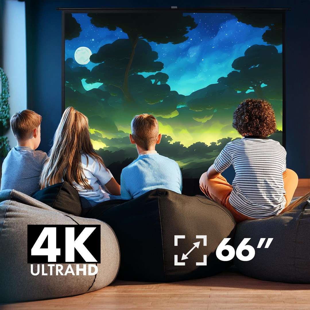 Ekran për projektor Maclean MC-210, 66", 16:9, i zi/bardhë